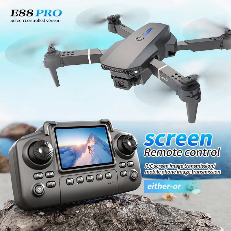 Drone Aerial Photography - Professional E88 PRO Drone with screen
