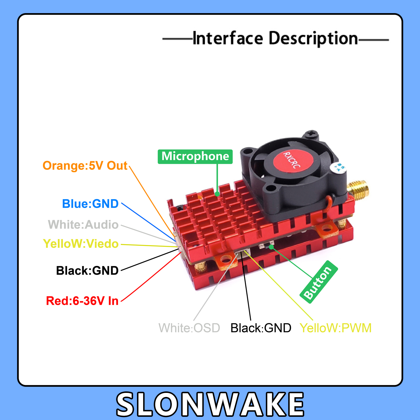 SLONWAKE 5.8G 2W VTX FPV 1800T - Drone Aerial Photography recension och pris