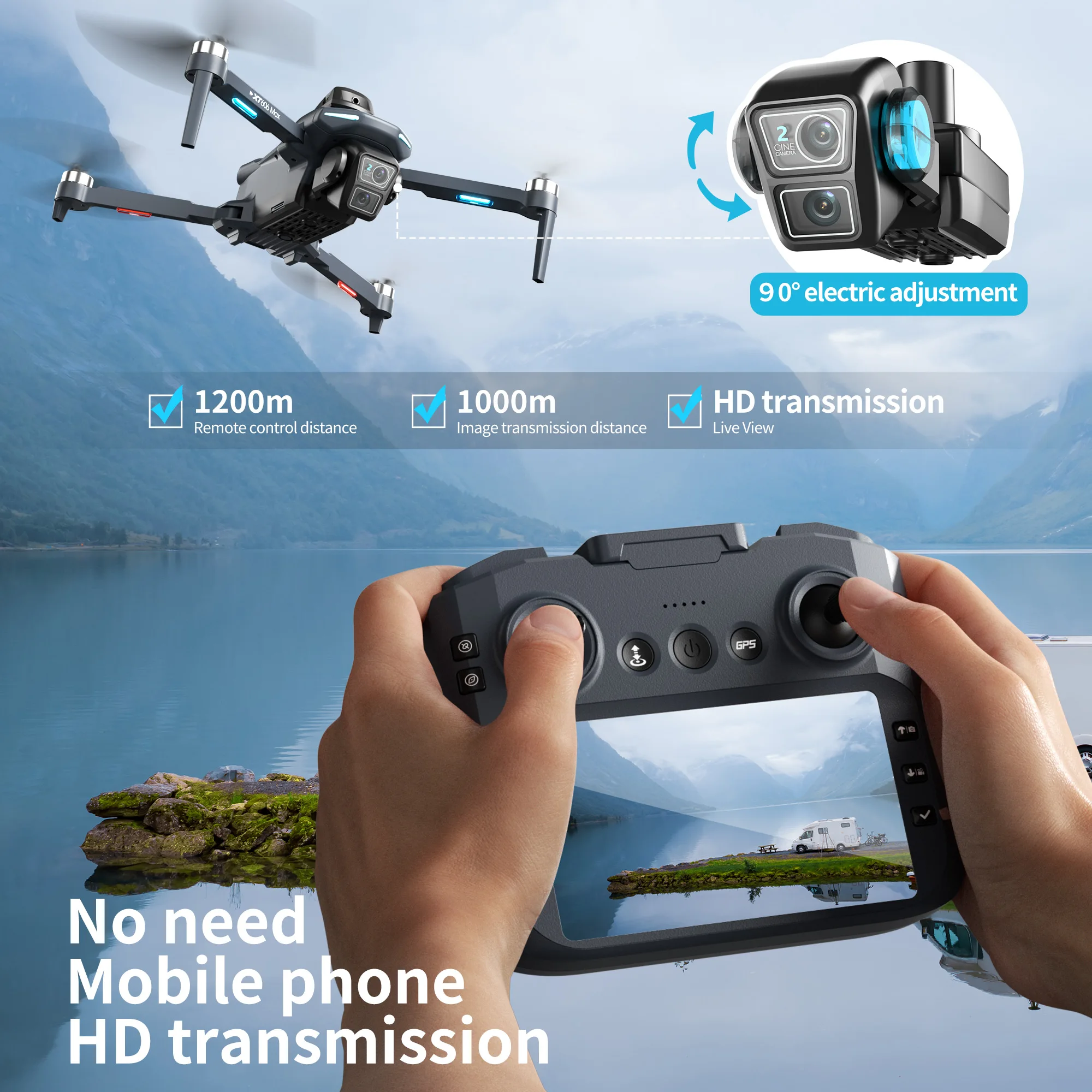 Original XT606 MAX GPS Drone 4 - Drone Multispectral recension och pris